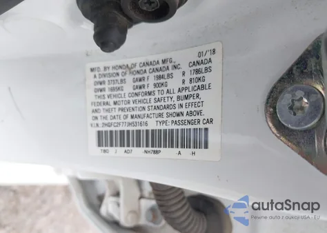 2018 Honda Civic Ex from USA, damaged, VIN 2HGFC2F77JH531616